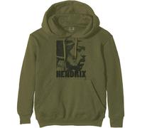 Jimi Hendrix Unisex Pullover Hoodie Let Me Live Khaki Green (2XL)