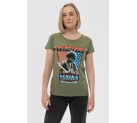 Jimi Hendrix Women's Electric Ladyland Skinny Fit T-Shirt in Green | Size: XL Jimi Hendrix Green XL
