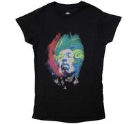 Jimi Hendrix Women's Galaxy Skinny Fit T-Shirt in Black | Size: Small Jimi Hendrix Black S