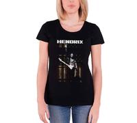 Jimi Hendrix Women's Peace Skinny Fit T-Shirt in Black | Size: Small Jimi Hendrix Black S