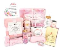 JiMiao Birthday Gifts for Women, 13pc Valentine Gift Basket for Women Birthday Unique, Spa Basket Care Package Get Well Soon Box for Teen Girls, Sister, Mom, Her Fantasy Box for Mother's Day