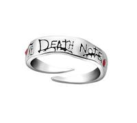 jiminhope Anime Death Note Yagami Light Lawliet L Rings Cosplay Prop Laser Engraving Comic Death Note Rings Trendy Decoration