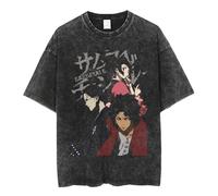 jiminhope Anime Samurai Champloo T Shirts Vintage 100% Cotton Washed T-Shirt for Men Women Frieren Streetwear Harajuku T Shirt