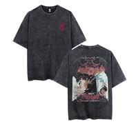 jiminhope Berserk Washed Retro T-Shirt Double-Sided Print Berserk Rune Warrior Norse Guts Pullover Swordsman Vintage Do Old Tops Casual Oversized T-Shirt