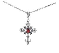 jiminhope Heart Necklace Gothic Skull Cross Collarbone Chain Devil Wings Heart Pendant Y2K Charms