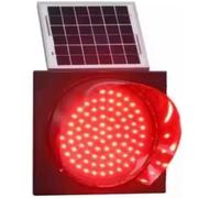 JIMINHUIXIN 12 Inch Solar Traffic Light, LED Yellow/Red Flashing Warning Light with Solar Panel, PC Housing Outdoor Waterproof Road Safety Emergency Lamp for Intersections Curves Bridges