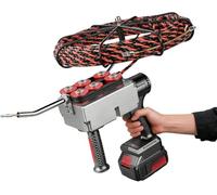 JIMINHUIXIN 15m/30m Portable Electric Fish Tape Tool, 25000 mAh Cordless Brushless Automatic Cable Threader, with Metal Lock Wire for Through Wall Pulling, Electrical Wire Puller for Construction