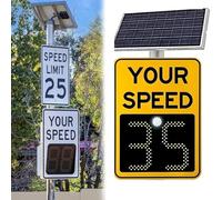 JIMINHUIXIN Digital Radar Speed Detector Sign radar speed signs, Solar Powered LED Radars Feedback Sign, 20"x27"/24"x35" Speeds Display Radars Traffic Signs with Accessories