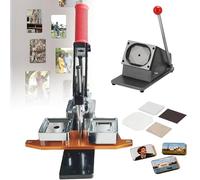 JIMINHUIXIN Fridge Magnet Maker, Magnet Maker Machine Kit 2x2/2.5x2.5/3x2/3.5x2.5 Inch, Refrigerator Magnets, DIY Custom Badge Makers, Press Machine+ Paper Cutter+ 100 Sets Supplies+ 100 Photo Paper