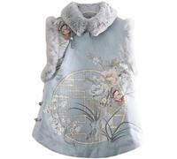JIMINISO Cheongsam Vest Chinese Retro Embroidery Waistcoat Tang Suit Winter Tops Home Costume Women Gift