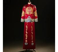 JIMINISO Chinese Traditional Bride Groom Wedding Dress Exquisite Phoenix Embroidery Tang Suit Men Women Banquet Phoenix Gown