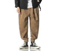JIMINISO Pants Japanese Waistband Corduroy Thick Warm Harem Pants Men Loose Casual Jogging Sweatpants New Hip-hop