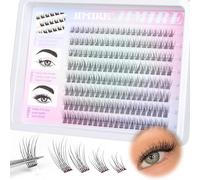 JIMIRE 160Pcs Self Adhesive Eyelashes Natural Look 9-14MM Wispy Pre Glued Cluster Lashes No Glue Needed Press on Lashes Reusable Self Adhesive Eyelash Clusters Classsic Individual Lashes Cluster