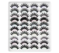 JIMIRE 20 Pairs False Eyelashes 4 Styles Fluffy Eyelashes Pack 3D Volume Faux Mink Lashes Packs