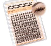 JIMIRE Brown Cluster Lashes Volume Individual Eyelashes 8-18MM D Curly Fluffy Lashes Individual Cluster with Bottom Lash Clusters 172Pcs Wispy Eyelash Clusters DIY at Home