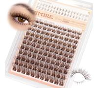JIMIRE Brown Cluster Lashes Wispy Individual Eyelashes Natural Dark Brown Eyelash Clusters with Bottom Lash Clusters 8-18MM Soft Fluffy 161Pcs Lashes Individual Cluster Beginners Friendly