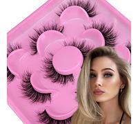 JIMIRE Half Lashes Natural Look Cat Eye False Eyelashes Fluffy 3D Effect 12MM Short Strip Lashes Pack 7 Pairs