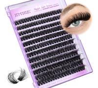 JIMIRE Individual Eyelashes 14-20MM Long Fluffy Cluster Lashes 150D Volume Lashes Individual Cluster Wispy D Curl Lash Clusters 240Pcs Russian Mink Eyelash Clusters