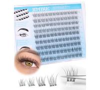 JIMIRE Self Adhesive Eyelashes Natural Pre Glued Lash Clusters No Glue Needed Press on Lashes Wispy Reusable Self Adhesive Cluster Lashes Eyelash Clusters Easy to Apply 9-12MM