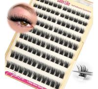 JIMIRE Strong Hold Pre Glued Cluster Lashes Fluffy Self Adhesive Individual Eyelashes 10-16MM Wispy Lash Clusters with Spikes No Glued Need Press on Lashes Manga Look