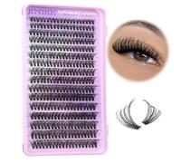JIMIRE Wispy Lash Clusters Natural Look DIY Individual Eyelashes 40D Cluster Lashes D Curl Lashes Individual Cluster 9-16mm Mixed Wispy DIY Lash Extension 320Pcs Lash Pack