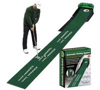 JIMITOP Putting Green Indoor - Golf Putting Mat boasts genuine green speed and a wrinkle-free surface. Practice Putting Mat with lenticular 3D backplate, Alignment Guides and Ball Return
