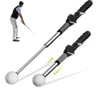 JIMITOP Retractable Golf Swing Training Aid,Rhythm Click Sound Warm Up Golf Swing Trainer,Golf Grip Trainer Attachment -Strength & Tempo Training for Chipping Hitting,Golf Accessories for Men