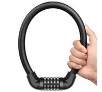 JIMJOOS Heavy Duty Bike Lock - 5-Digit Combination Cable Bicycle Lock - Waterproof Motorbike Lock - Ideal for Cycle, Motorcycle, Scooter, Mountain Bike, Pram - Includes Protective Pouch (Pack of 1)
