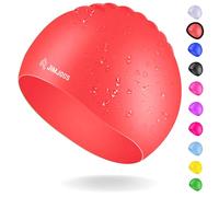 JIMJOOS Kids Swimming Cap 3-14 Years - Silicone Swim Cap for Boys & Girls - Anti-Slip, Stretchable, Waterproof Swimming Hat - Durable, Odour-Free Swim Hat with Protective Pouch