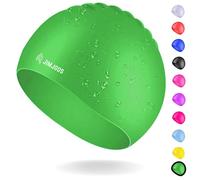 JIMJOOS Kids Swimming Cap 3-14 Years - Silicone Swim Cap for Boys & Girls - Anti-Slip, Stretchable, Waterproof Swimming Hat - Durable, Odour-Free Swim Hat with Protective Pouch