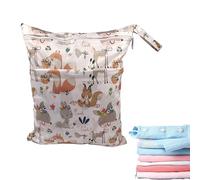 Jimkply 1 Piece Waterproof Nappy Bags, Reusable Wet Bags, Nappy Bag with Zip, Wet Dry Bag for Swimming, Travel and Nursery, cream-coloured, Normal