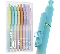 JIMMIDDA 8 Pcs Gel Pens, 0.7mm Black Ink Pens Medium Point, Quick Drying Smooth Writing, Fidget Rotating Retractable Pen for Men Women (Gradient - 8 Pcs)