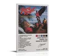 Jimmy Buffett Songs You Know by Heart Waterproof Canvas Poster Anti-fingerprint Wear-resistant Decorative Painting Long-lasting And Durable Suitable for Entrance CorridorFrame-style16x24inch(40x60cm)