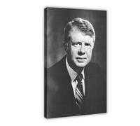 Jimmy Carter Black And White Portrait Poster Bedroom Canvas Decor Print Wall Art Office Room Aesthetic Decor Gift Frame 20x30inch(50x75cm)
