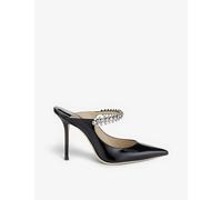 Jimmy Choo Bing 100 Crystal-embellished Patent-leather Heeled Mules