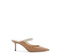 Jimmy Choo Bing 65 Embellished Patent Leather Mules - Beige - 38 (IT38 / UK5)