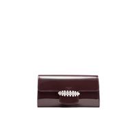 Jimmy Choo Bing crystal-embellished patent-leather clutch bag - Brown OS