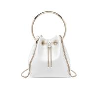 Jimmy Choo Bon Bon ring-handle clutch mini bag - White One Size