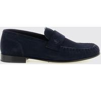 JIMMY CHOO Ellis Suede Penny Loafers with Metallic Monogram Hardware - Size: 38 - female