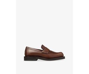 Jimmy Choo Mens Jimmy Choo Buff Burnished Leather Loafers Mocha Eur 44 / 10 UK Men