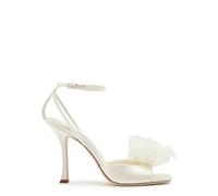 Jimmy Choo Mimmi 100 Floral-appliquéd Satin Sandals - White - 38 (IT38 / UK5)