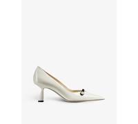 Jimmy Choo Rosalia 65 Pearl-embellished Patent-leather Courts