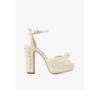 Jimmy Choo Sacaria 120 Pearl-embellished Satin Platform Sandals