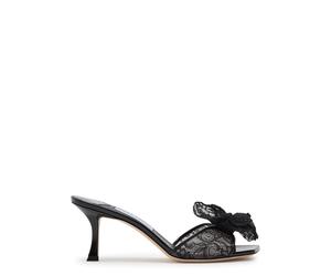Jimmy Choo Skye Corsage 70 Floral-appliquéd Lace Mules - Black - 38 (IT38 / UK5)