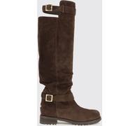 JIMMY CHOO Suede Knee-High Biker Boots - Size: 38 - female