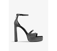 Jimmy Choo Womens Black/crystal Claressa Crystal-embellished Satin Heeled Sandals Eur 40 / 7 Uk Women