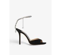 Jimmy Choo Womens Black/crystal Saeda Crystal-embellished Suede Courts Eur 37.5 / 4.5 Uk Women