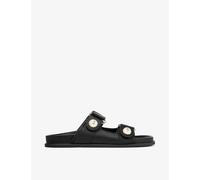 Jimmy Choo Womens Black Fayence Pearl-embellished Leather Sandals Eur 40.5 / 7.5 Uk Women