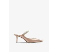 Jimmy Choo Womens Jimmy Choo Bing 65 Crystal-Embellished Patent-Leather Heeled Mules Ballet Pink Eur 40 / 7 UK Women