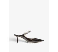 Jimmy Choo Womens Jimmy Choo Bing 65 Crystal-Embellished Patent-Leather Heeled Mules Black Eur 36 / 3 UK Women